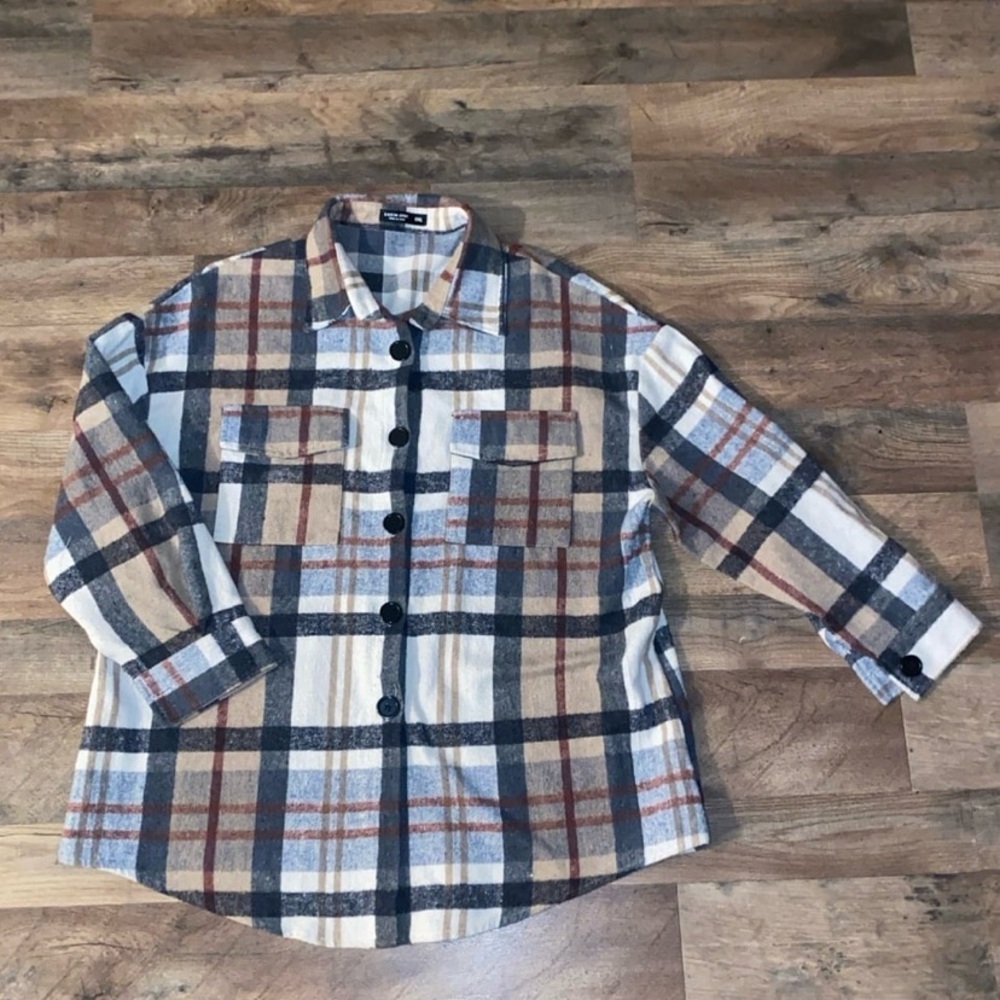 SHEIN plaid curvy flannel shirt - Picture 2 of 6